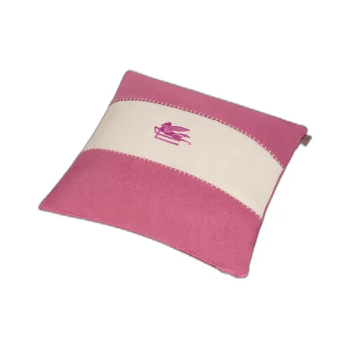 Linen Cushion With Embroidered Pegaso