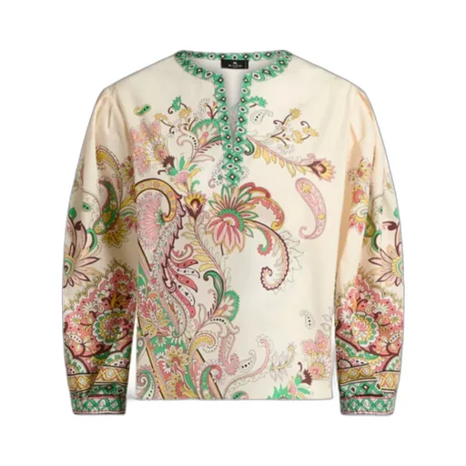 Paisley Printed V-Neck Blouse