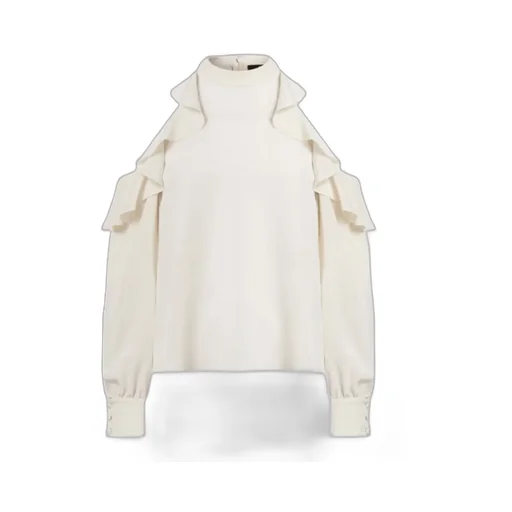 Draped-Detailed Cut-Out Blouse