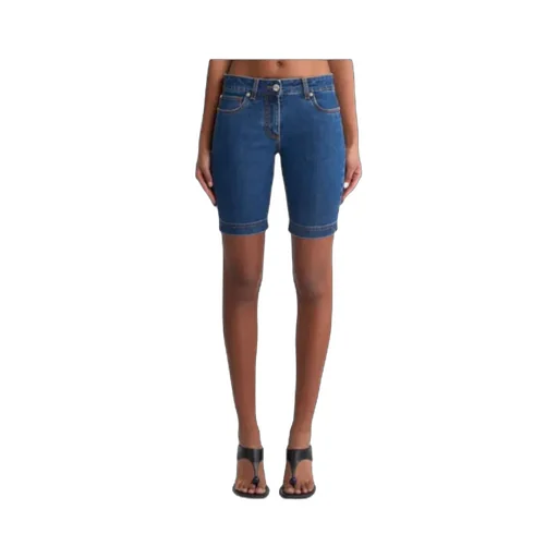 Logo Patch Denim Shorts