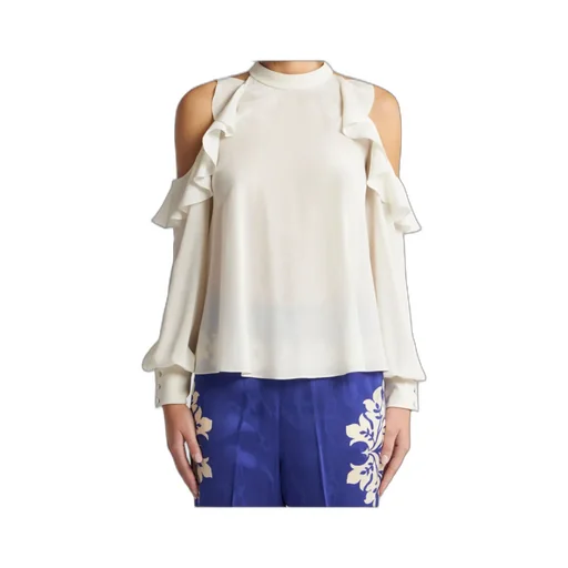 Draped-Detailed Cut-Out Blouse