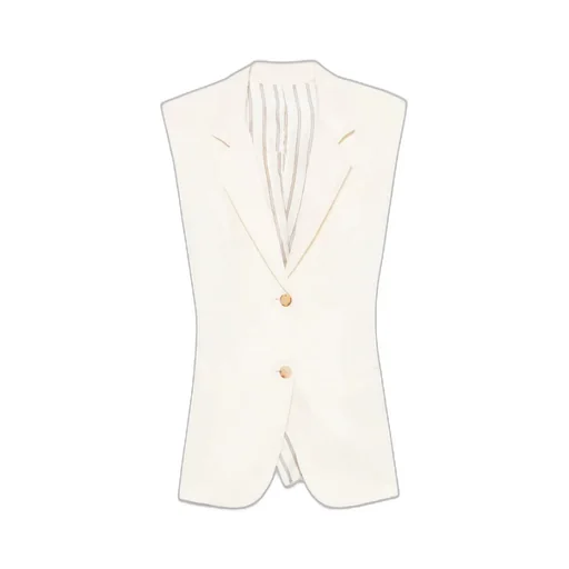 Paisley-Jacquard Gathered Waistcoat