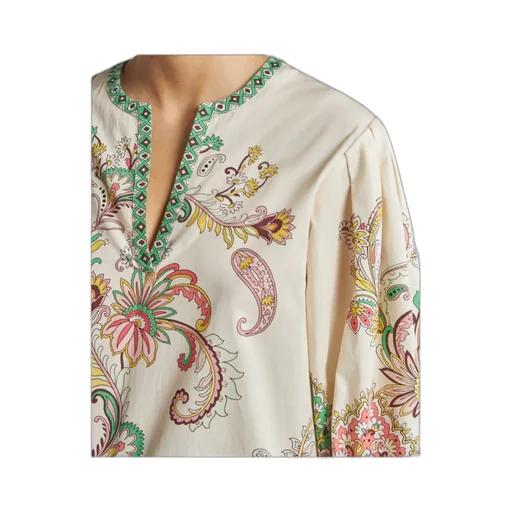 Paisley Printed V-Neck Blouse