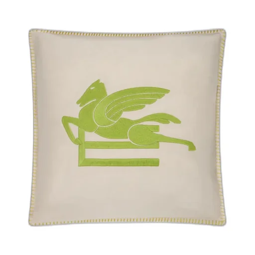 Cushion With Embroidered Pegaso And Logo
