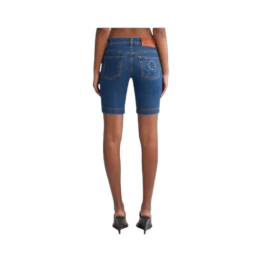 Logo Patch Denim Shorts
