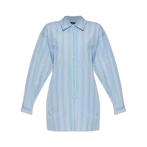 Knot Detailed Striped Poplin Shirt