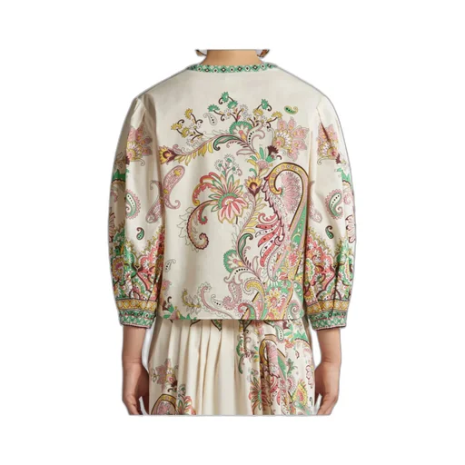 Paisley Printed V-Neck Blouse