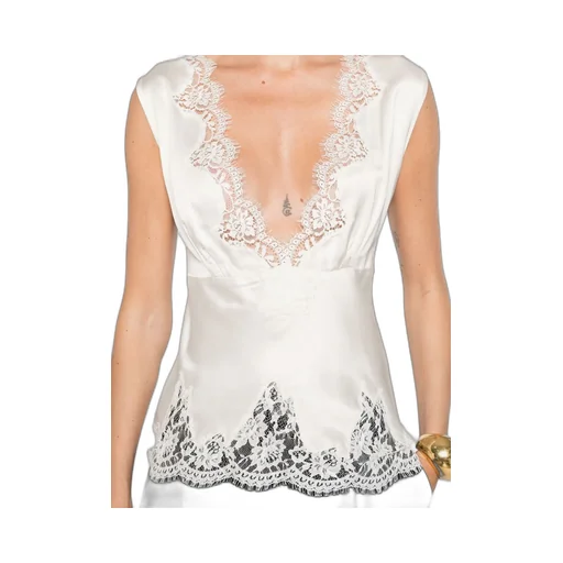 Lace-Trimmed Sleeveless Top