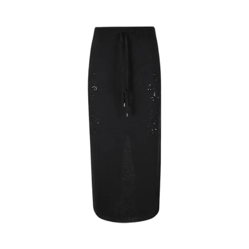 Sequin Embroidered Knitted Midi Skirt