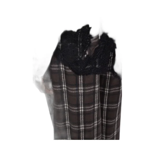 Lace Embroidered Checked Shirt