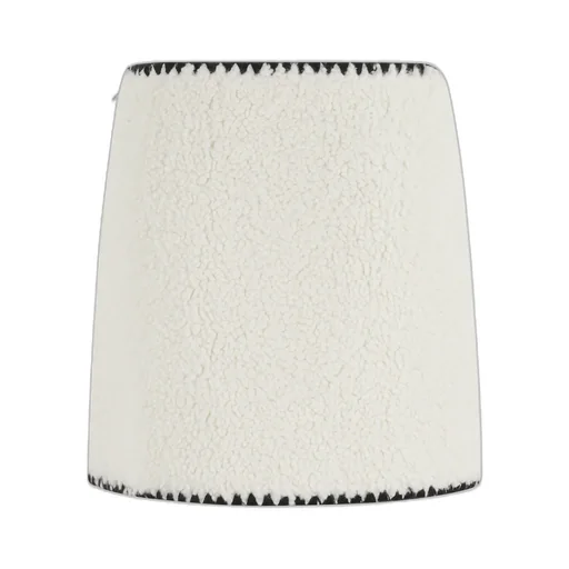 Teddy-Fleece Zip-Detail Skirt