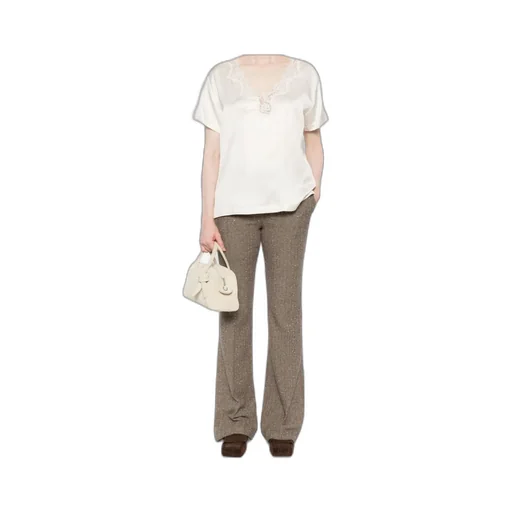 Lace-Trimmed V-Neck Top