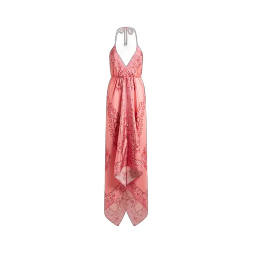 Silk Dress With Medallion And Paisley Motif