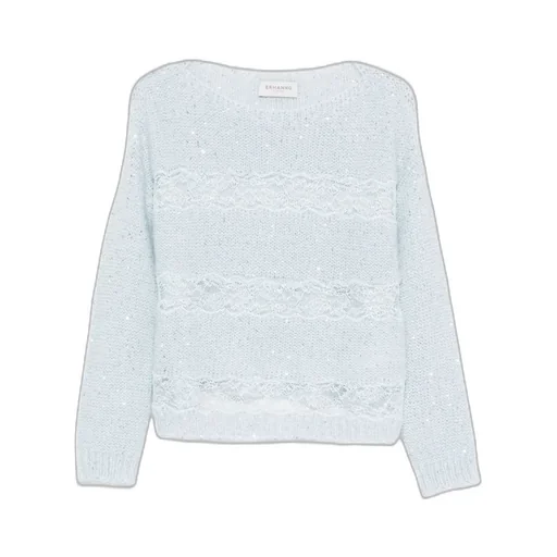 Sequin Lace-Insert Sweater