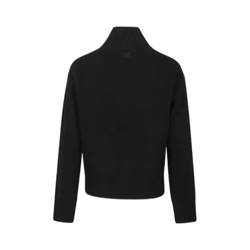 High-Neck Floral-Embroidered Sweater