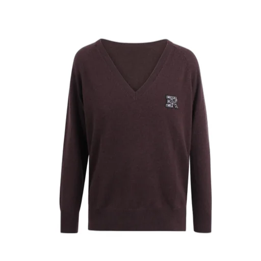 V-Neck Appliqué Sweatshirt
