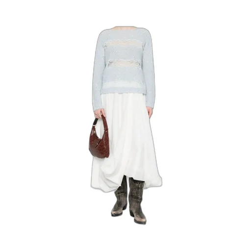 Sequin Lace-Insert Sweater