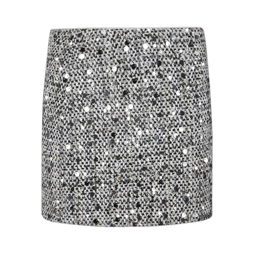 Sequin-Embellished Tweed Mini Skirt
