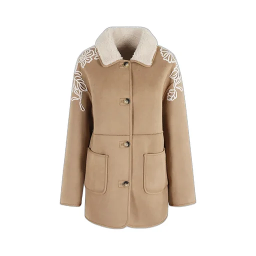Button Embroidered Casual Jacket