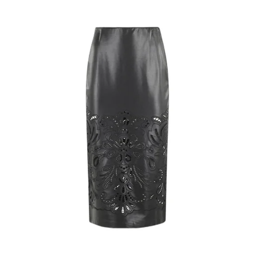 Embroidery Detail Midi Skirt