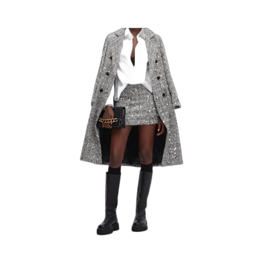 Sequin-Embellished Tweed Mini Skirt
