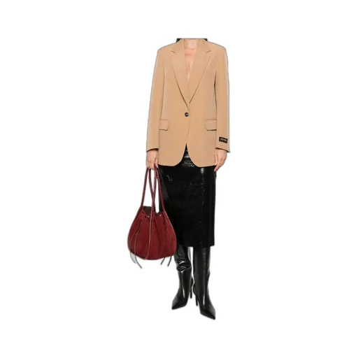 Single-Button Cuff-Detail Blazer