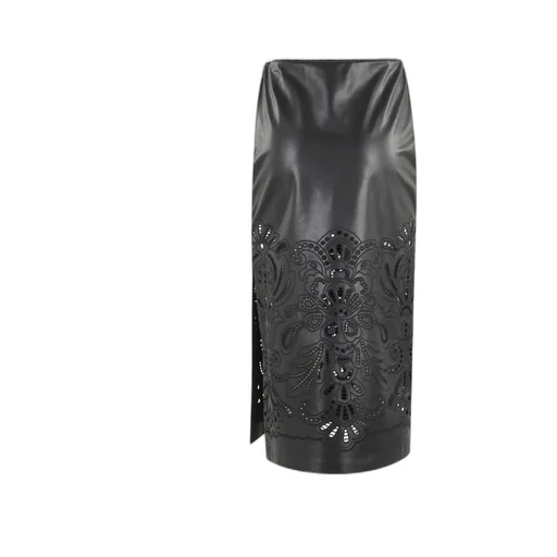 Embroidery Detail Midi Skirt