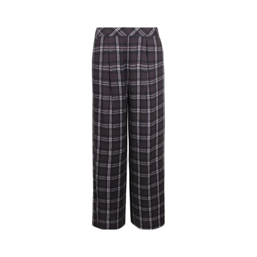 Pleated Checked Trousers