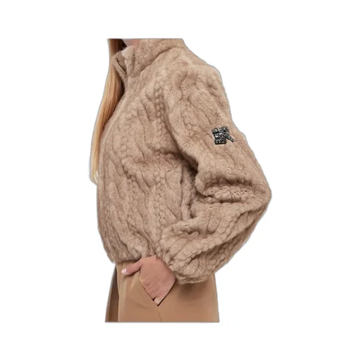 Cable-Knit Faux-Fur Jacket
