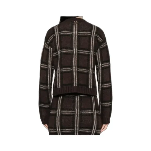 Checked Crystal-Embellished Cardigan
