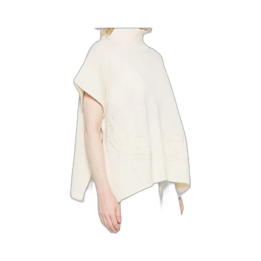 Floral-Embroidered High-Neck Sweater