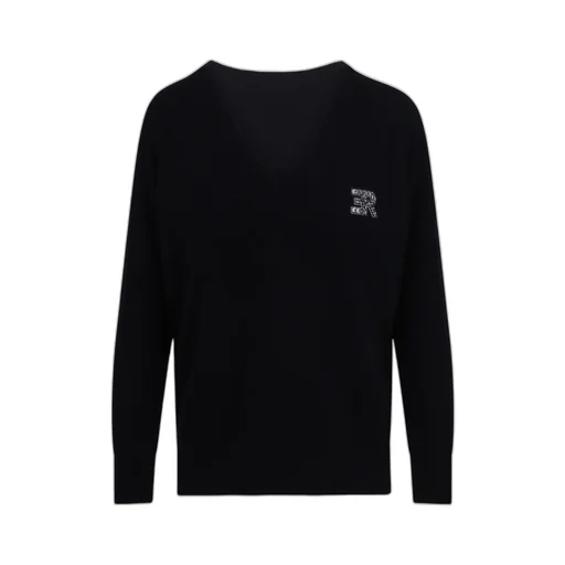 Appliqué V-Neck Knitwear