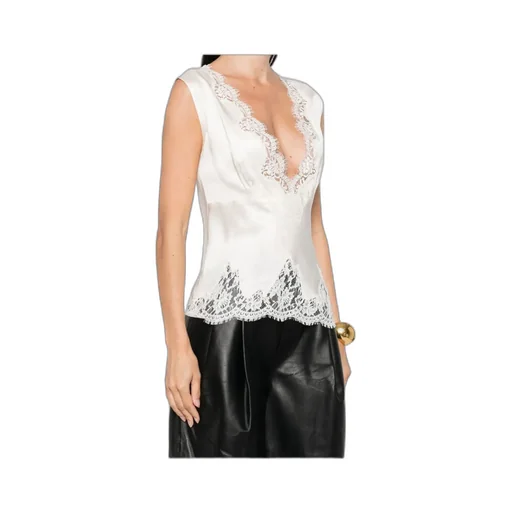Lace-Trimmed Sleeveless Top