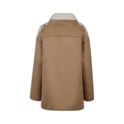 Embroidered Shearling Coat