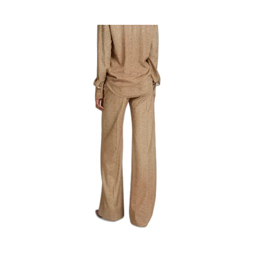 Wide-Leg Herringbone Trousers