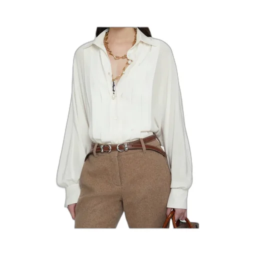 Long Sleeved Pleated Shirt