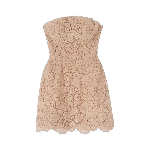 Floral-Lace Strapless Dress