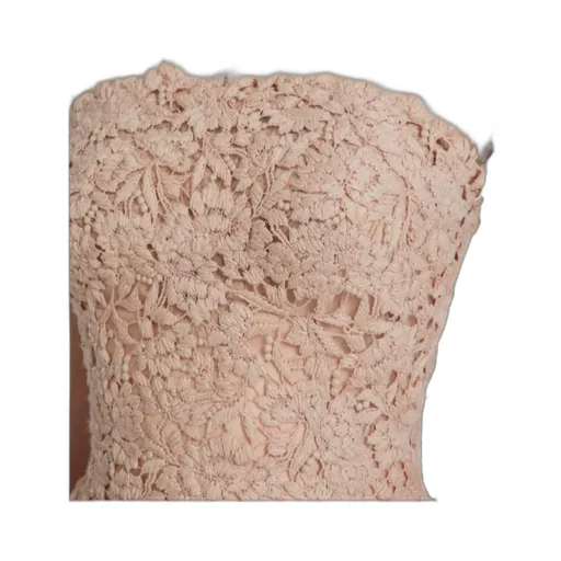 Floral-Lace Strapless Dress