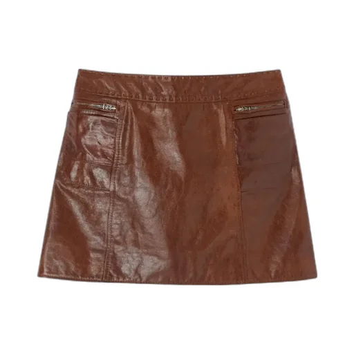 Glossy Leather Miniskirt