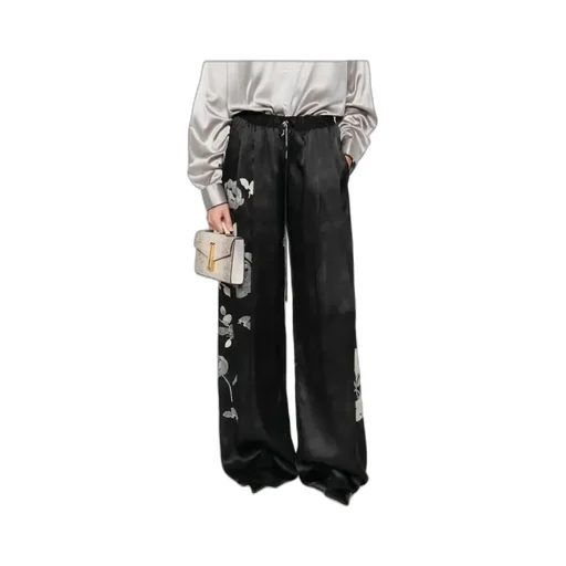 Floral-Print Drawstring-Waist Trousers