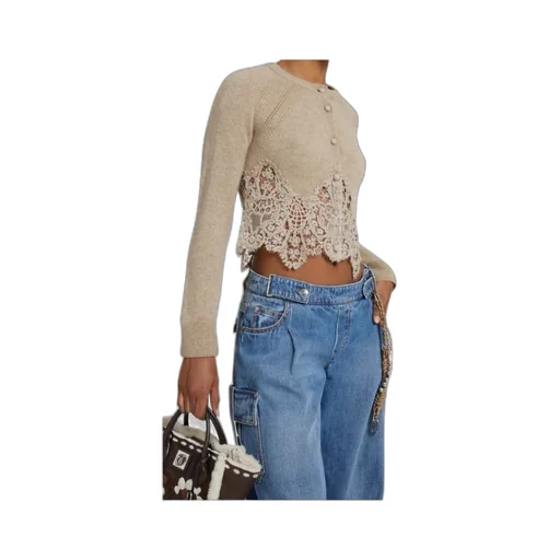 Lace-Trimmed Cardigan