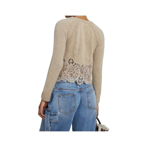 Lace-Trimmed Cardigan