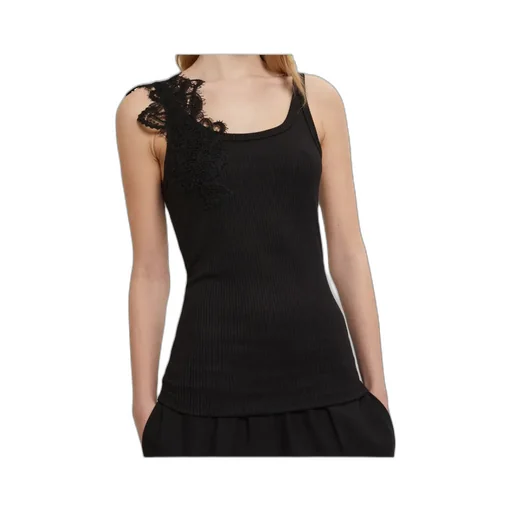 Rebrode Lace Ribbed-Knit Vest