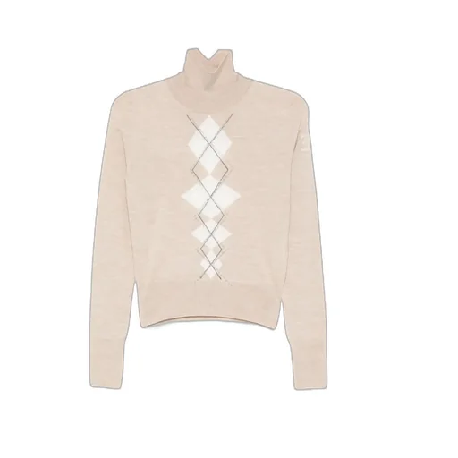 Diamond-Pattern Turtleneck Top