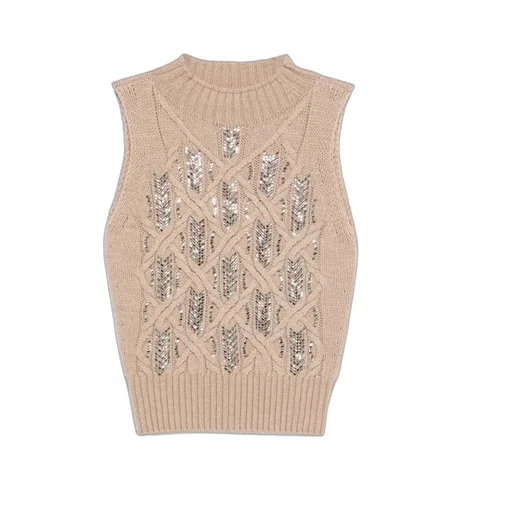 Embellished Knitted Vest