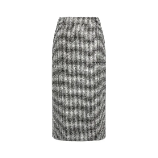 High Waist Back-Slit Midi Skirt