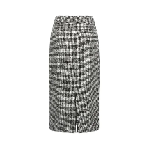 High Waist Back-Slit Midi Skirt
