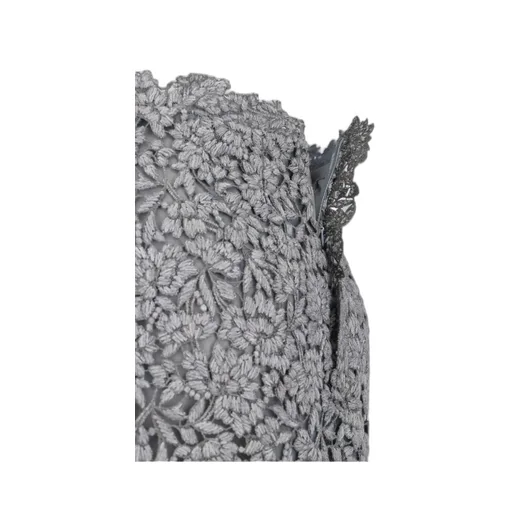 Floral-Lace Scalloped Hem Skirt