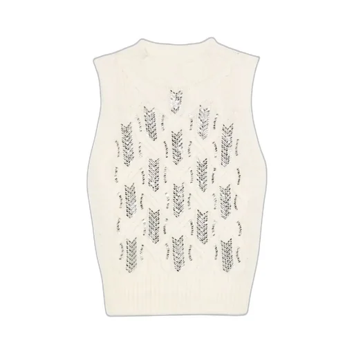 Rhinestone-Embellished Sleeveless Top