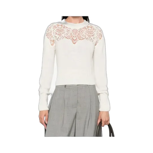 Lace-Insert Sweater